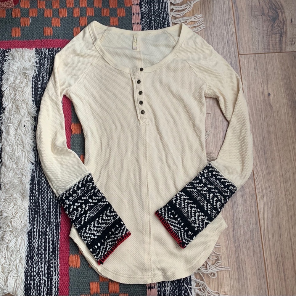 Free People Thermal With quilted sleeves